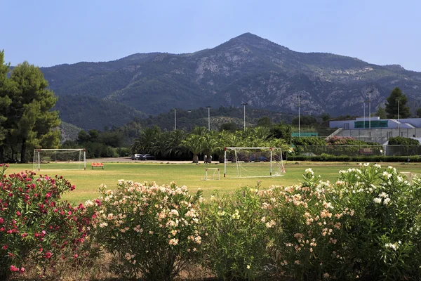 Futbol sahasının Porto Carras Grand Resort. Sithonia. — Stok fotoğraf