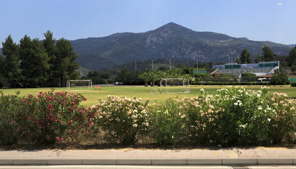 Футбольное поле в Porto Carras Grand Resort . — стоковое фото