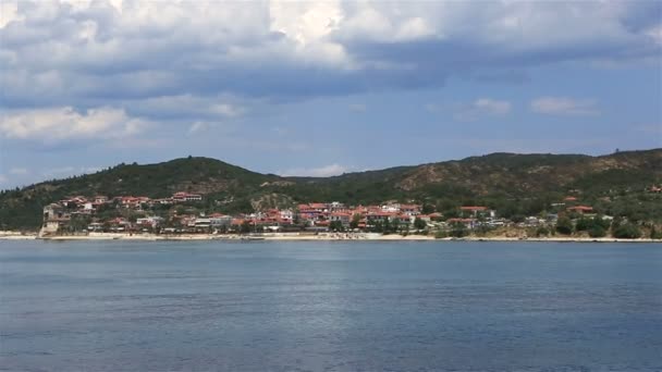 Ouranoupoli en la península de Athos. Norte de Grecia . — Vídeo de stock