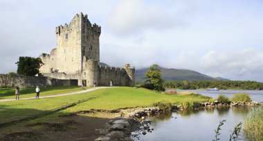 Ross Castle on the island and Lough Leane. clipart