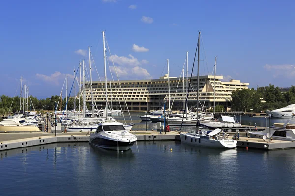 La più grande darsena privata di Porto Carras Meliton — Foto Stock