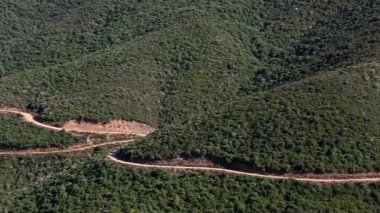 Bay güzel dolambaçlı dağ yol. Sithonia Yarımadası. Kuzey Yunanistan.