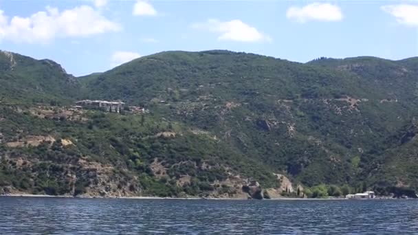 Xeropotamou Manastırı. Kutsal Mount Athos. Kuzey Yunanistan. — Stok video