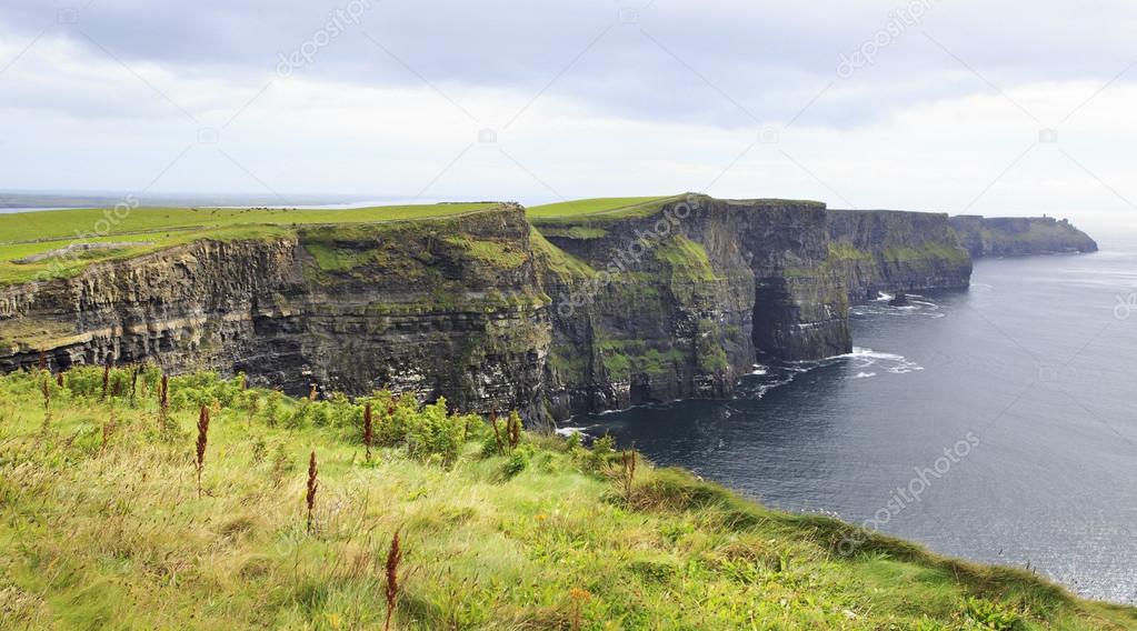 Cliffs of Moher and Atlantic Ocean.