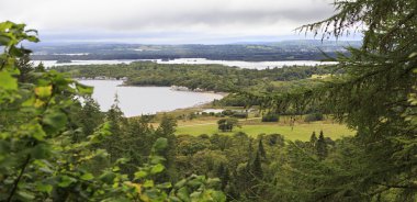 View Middle Lake from the top of Torc Mountain. clipart