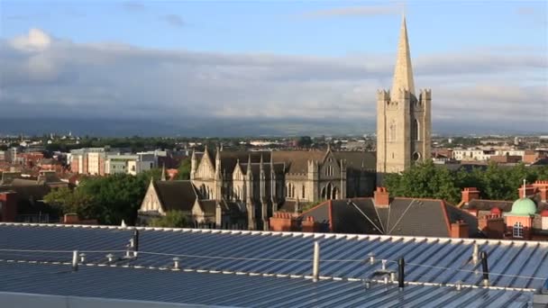 Vista matutina del centro de Dublín . — Vídeo de stock