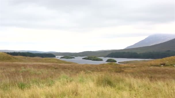 Λίμνη στο Connemara το εθνικό πάρκο. — Αρχείο Βίντεο