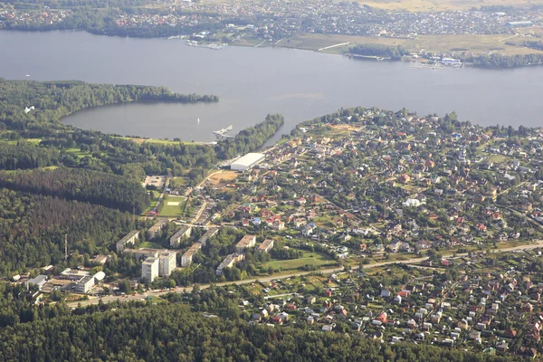 Moskou uit het vliegtuig. — Stockfoto