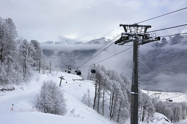 Ski lift in Rosa Khutor Alpine Resort — Stock Photo, Image