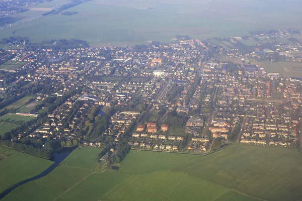 Amsterdam vanuit het vliegtuig. — Stockfoto