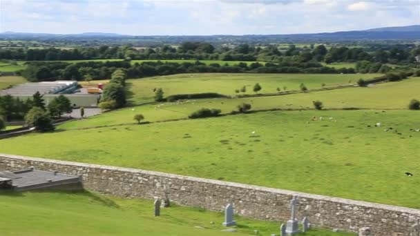 Beautiful summer landscape. View from the Rock of Cashel. — Stock Video