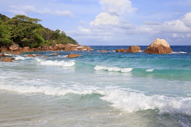 Güzel Hint Okyanusu Anse Lazio beach.