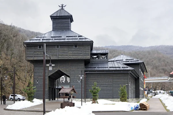 Historic architecture of Siberia. Cultural and ethnographic center My Russia. — Stock Photo, Image