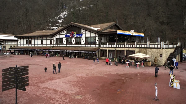 Centrum informacji w alpejskim kurorcie Rosa Khutor — Zdjęcie stockowe