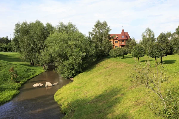 Rzeka Belokuriha w sanatorium o tej samej nazwie. — Zdjęcie stockowe