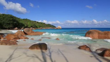 Güzel Hint Okyanusu Anse Lazio beach.