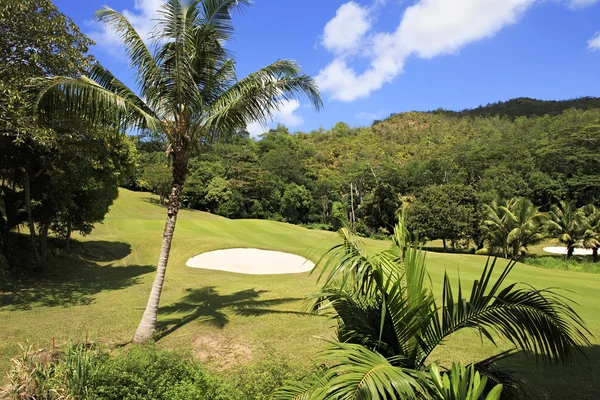 Beautiful golf course at the Constance Lemuria Resort. — Stock Photo, Image