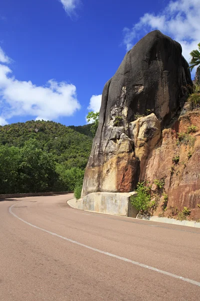 Новая дорога вокруг отеля Raffles Praslin Seychelles . — стоковое фото
