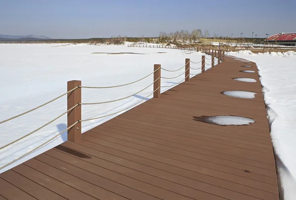 Pavement on the lake Schuchye site Rixos Borovoe — 图库照片