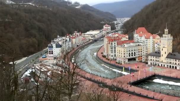 Estância alpina de rosa khutor — Vídeo de Stock