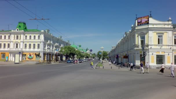 Lubinsky Avenue - het historische deel van de stad op Lenin Street. — Stockvideo