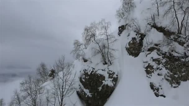 Vackra bergstoppar över Kaukasus bergen — Stockvideo