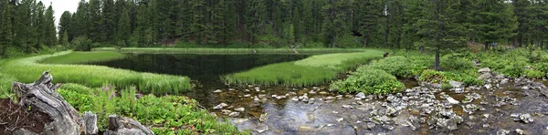 Panoráma hét Karakol-tó. — Stock Fotó