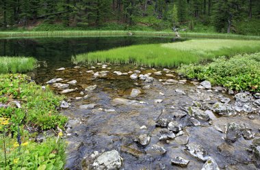 Altıncı ve yedinci Karakol göller arasında akış.