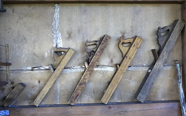 Ferramentas de marcenaria Carpenter in Peasant Museum — Fotografia de Stock