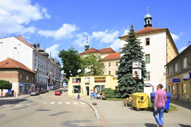 Benesov şehrin sokaklarında mimarisi