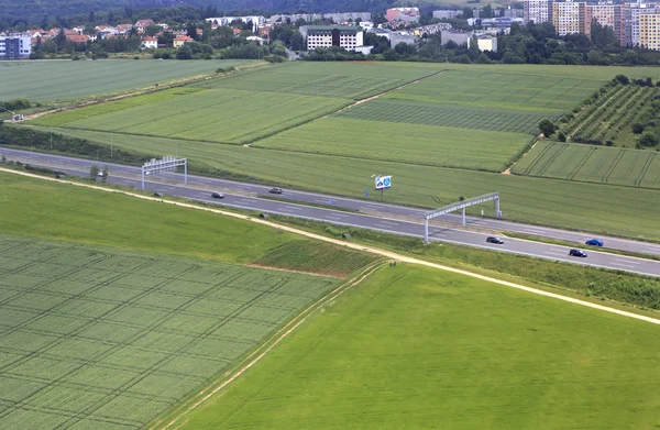 Vista de avião na estrada Praga . — Fotografia de Stock