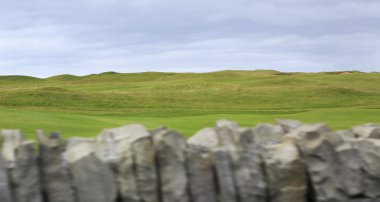 Güzel yeşil golf sahası kırsal İrlanda.