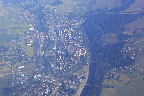 Vista do avião no subúrbio de Praga . — Fotografia de Stock