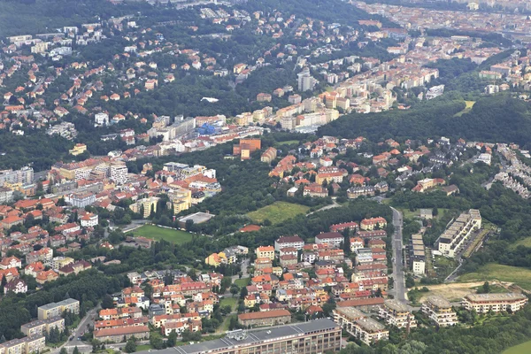 View from aircraft to the area of Prague. — Stock Photo, Image
