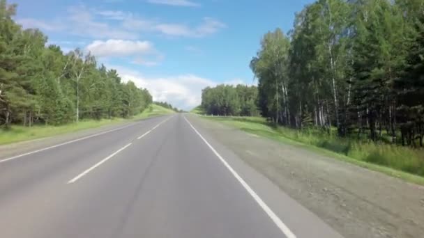 Reisen auf der Route der Region Altai. — Stockvideo