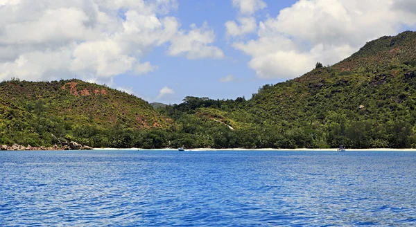 Anse lazio der schönste strand auf der insel praslin auf den seychellen. — Stockfoto