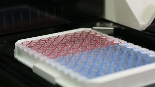 İmal edilmiş Mikroplaka kompakt programlanabilir 8 kanallı yıkama aspiratör — Stok video