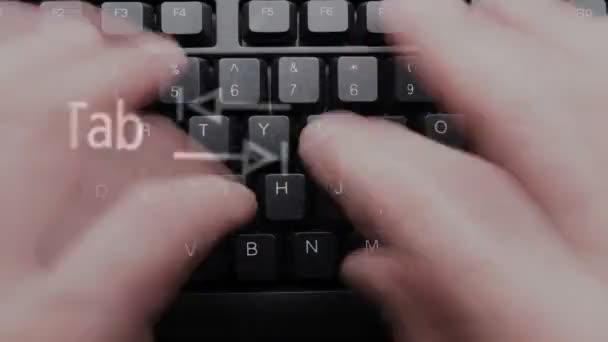 Escribir en un teclado — Vídeo de stock