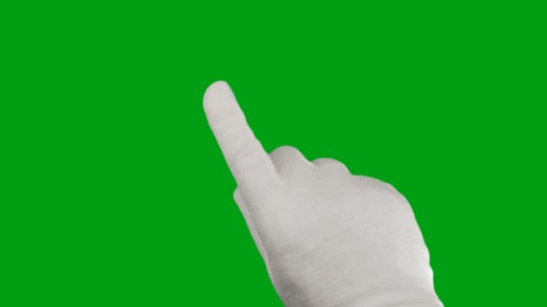 手做绿色屏幕上的触摸屏手势 — 图库视频影像
