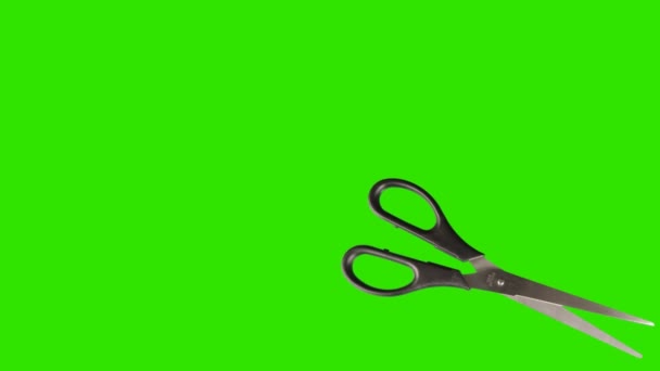 Tijeras animadas sobre un fondo de pantalla verde — Vídeo de stock