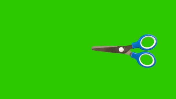 Scissors animated on a green screen background — Stock Video