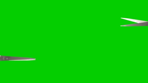 Scissors animated on a green screen background — Stock Video