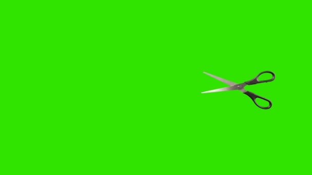 Ψαλίδι κινούμενα σε φόντο πράσινη οθόνη — Αρχείο Βίντεο