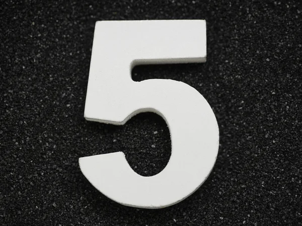 Five. Wooden numbe. — Stock Photo, Image