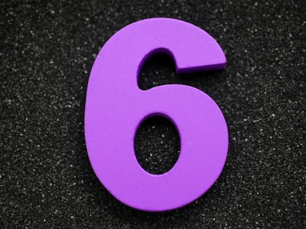 Six. Wooden number — Stock Photo, Image