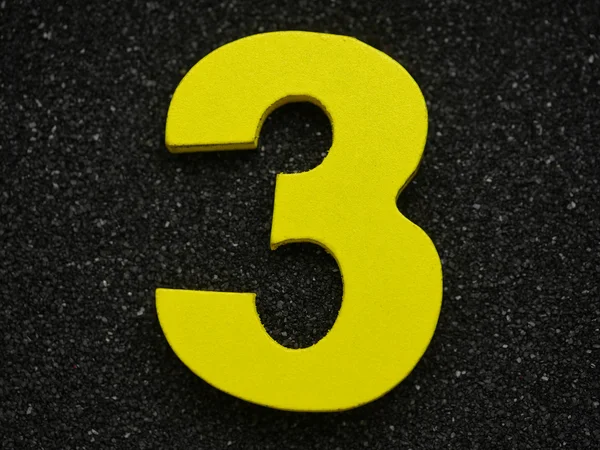 Three. Wooden number. — Stock Photo, Image