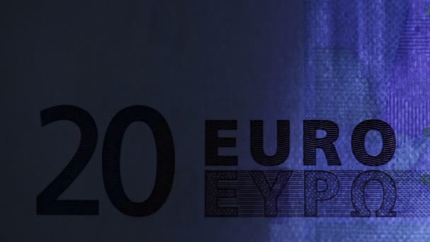 Scannen van 20 euro — Stockvideo