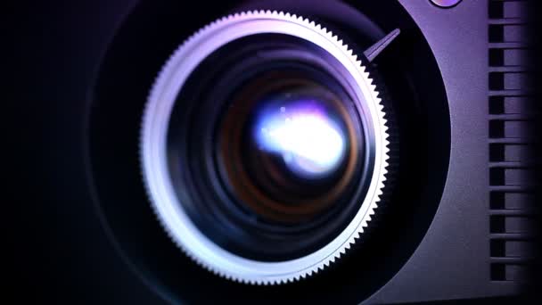 Digital film projector lens — Stock Video