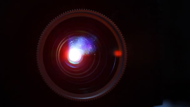 Digital film projector lens — Stock Video