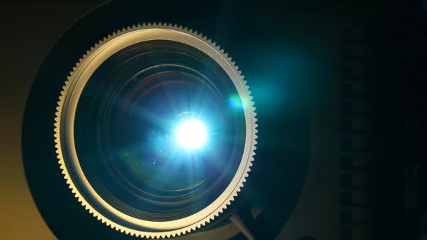 Digital film projector lens — Stock Video